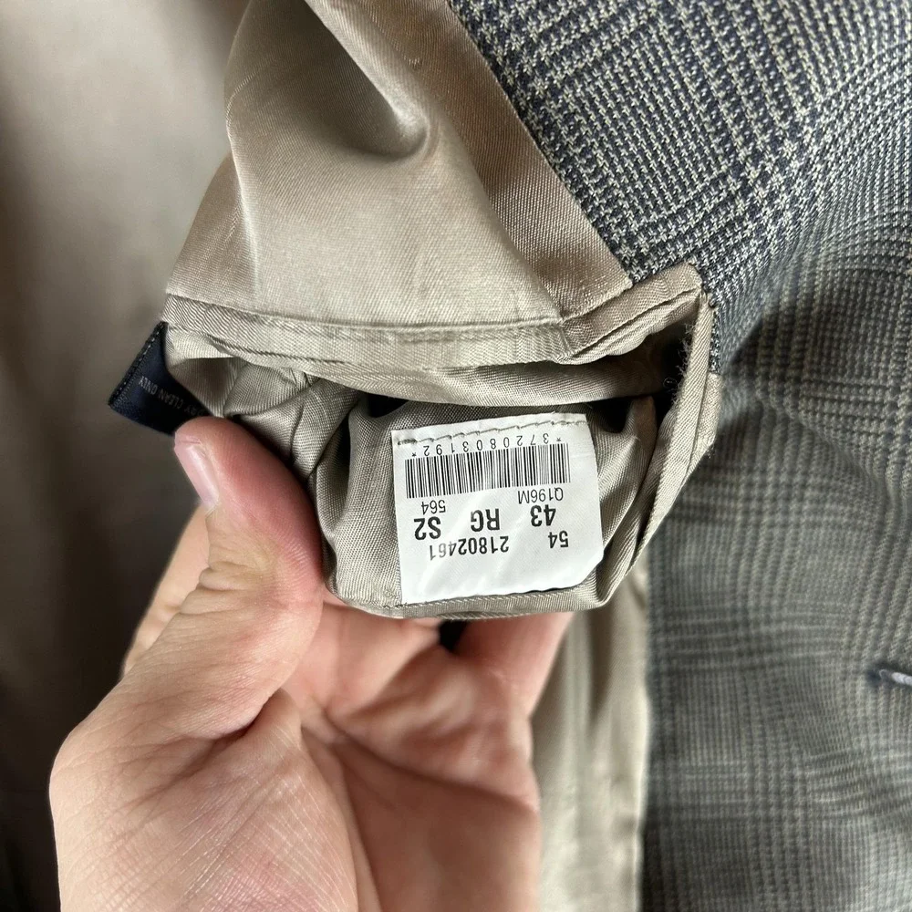 Brooks Brothers Blazer Mens‎ 43 Regular Gray Glen Plaid Worsted Wool Sport Coat